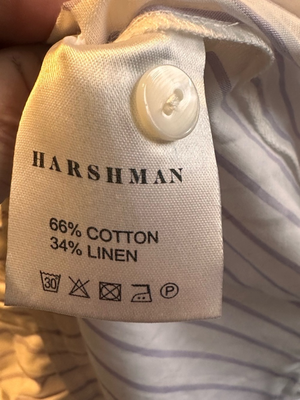 Harshman Linen Striped White Ruffle-Hem Mini Dress - Picture 5 of 5